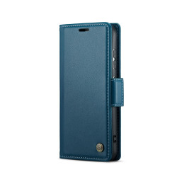 For Samsung Galaxy S24+ CaseMe 023 Butterfly Buckle Litchi Texture RFID Anti-theft Leather Phone Case(Blue)