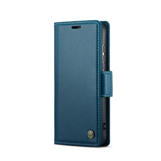 For Samsung Galaxy S24+ CaseMe 023 Butterfly Buckle Litchi Texture RFID Anti-theft Leather Phone Case(Blue)