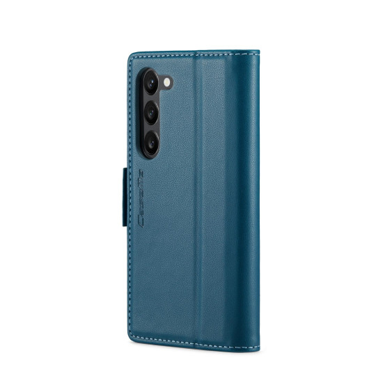 For Samsung Galaxy S24+ CaseMe 023 Butterfly Buckle Litchi Texture RFID Anti-theft Leather Phone Case(Blue)