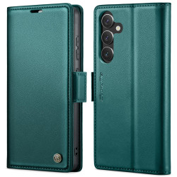 For Samsung Galaxy S24+ CaseMe 023 Butterfly Buckle Litchi Texture RFID Anti-theft Leather Phone Case(Pearly Blue)