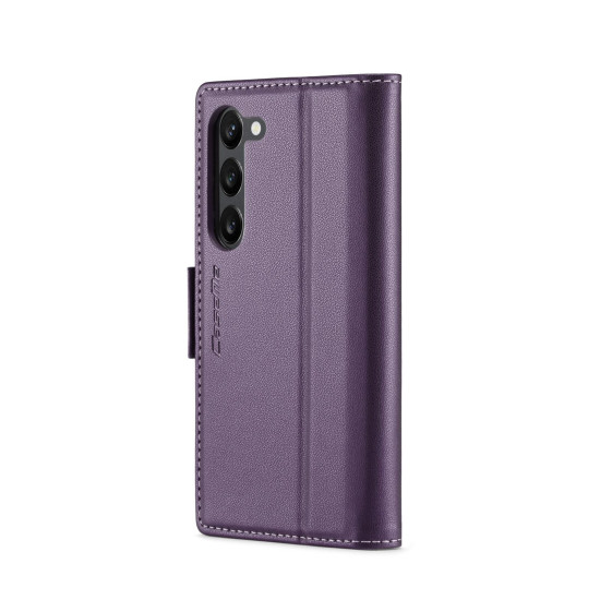 For Samsung Galaxy S24+ CaseMe 023 Butterfly Buckle Litchi Texture RFID Anti-theft Leather Phone Case(Pearly Purple)
