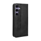 For Samsung Galaxy S24+ 5G Magnetic Buckle Retro Texture Leather Phone Case(Black)