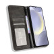 For Samsung Galaxy S24+ 5G Magnetic Buckle Retro Texture Leather Phone Case(Black)