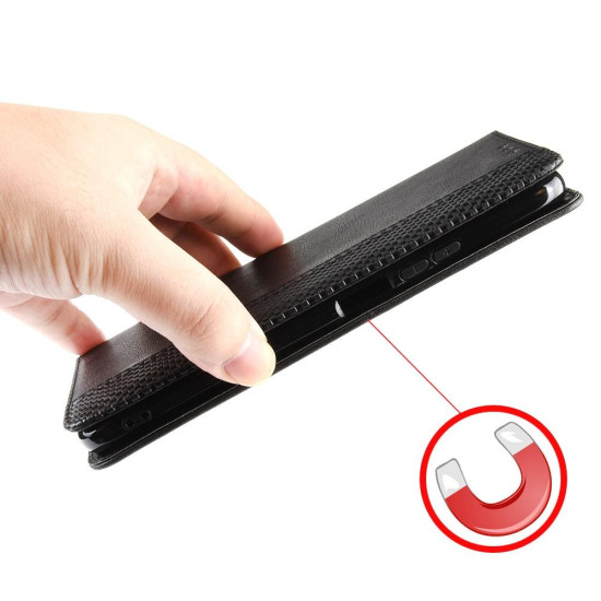 For Samsung Galaxy S24+ 5G Magnetic Buckle Retro Texture Leather Phone Case(Black)