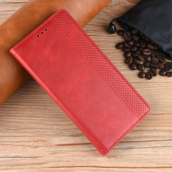 For Samsung Galaxy S24+ 5G Magnetic Buckle Retro Texture Leather Phone Case(Red)