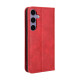 For Samsung Galaxy S24+ 5G Magnetic Buckle Retro Texture Leather Phone Case(Red)
