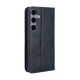 For Samsung Galaxy S24+ 5G Magnetic Buckle Retro Texture Leather Phone Case(Blue)