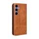 For Samsung Galaxy S24+ 5G Magnetic Buckle Retro Texture Leather Phone Case(Brown)