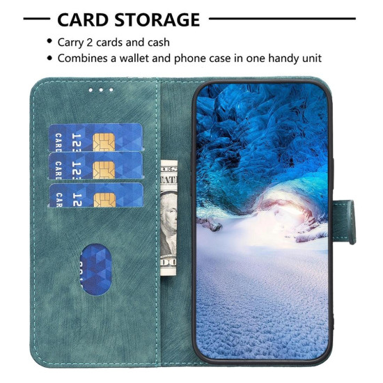 For Samsung Galaxy S24+ 5G Plaid Embossed Leather Phone Case(Green)