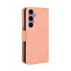 For Samsung Galaxy S24+ 5G Skin Feel Calf Texture Card Slots Leather Phone Case(Pink)