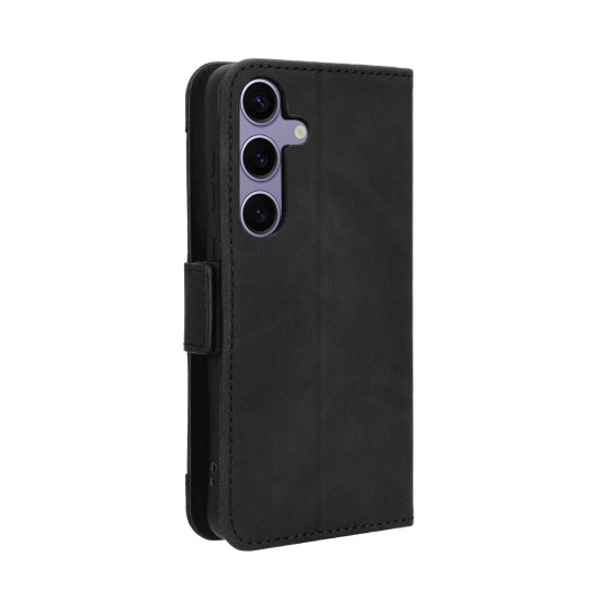 For Samsung Galaxy S24+ 5G Skin Feel Calf Texture Card Slots Leather Phone Case(Black)