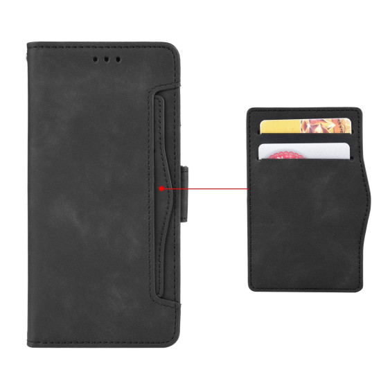 For Samsung Galaxy S24+ 5G Skin Feel Calf Texture Card Slots Leather Phone Case(Black)