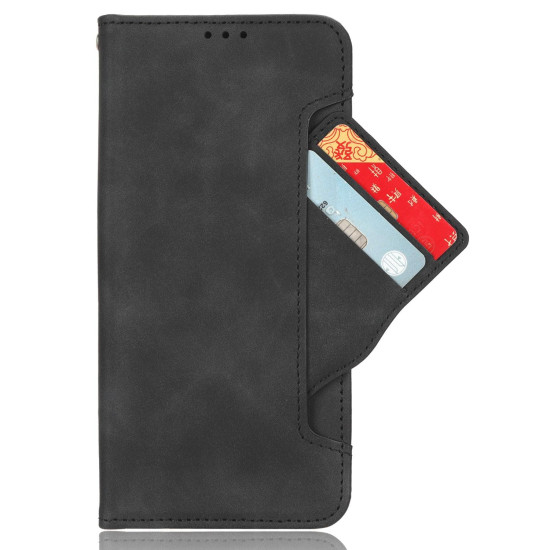 For Samsung Galaxy S24+ 5G Skin Feel Calf Texture Card Slots Leather Phone Case(Black)
