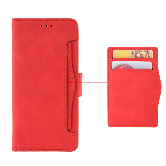 For Samsung Galaxy S24+ 5G Skin Feel Calf Texture Card Slots Leather Phone Case(Red)