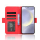 For Samsung Galaxy S24+ 5G Skin Feel Calf Texture Card Slots Leather Phone Case(Red)