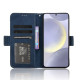 For Samsung Galaxy S24+ 5G Skin Feel Calf Texture Card Slots Leather Phone Case(Blue)