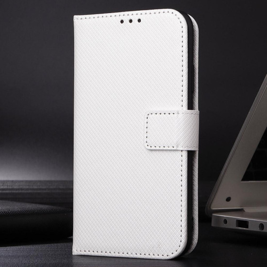 For Samsung Galaxy S24+ 5G Diamond Texture Leather Phone Case(White)