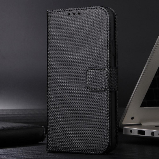 For Samsung Galaxy S24+ 5G Diamond Texture Leather Phone Case(Black)