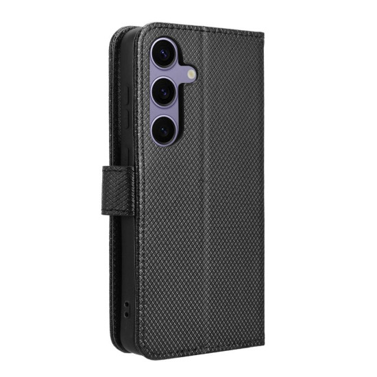 For Samsung Galaxy S24+ 5G Diamond Texture Leather Phone Case(Black)