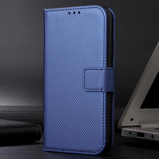 For Samsung Galaxy S24+ 5G Diamond Texture Leather Phone Case(Blue)