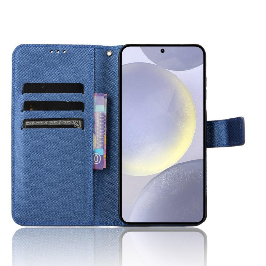 For Samsung Galaxy S24+ 5G Diamond Texture Leather Phone Case(Blue)