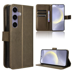 For Samsung Galaxy S24+ 5G Diamond Texture Leather Phone Case(Brown)