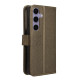 For Samsung Galaxy S24+ 5G Diamond Texture Leather Phone Case(Brown)