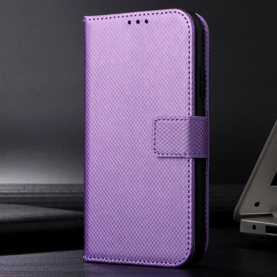 For Samsung Galaxy S24+ 5G Diamond Texture Leather Phone Case(Purple)