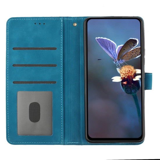 For Samsung Galaxy S24+ 5G Flower Embossing Pattern Leather Phone Case(Blue)