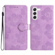 For Samsung Galaxy S24+ 5G Flower Embossing Pattern Leather Phone Case(Purple)