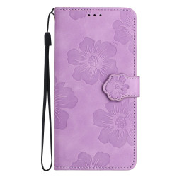 For Samsung Galaxy S24+ 5G Flower Embossing Pattern Leather Phone Case(Purple)