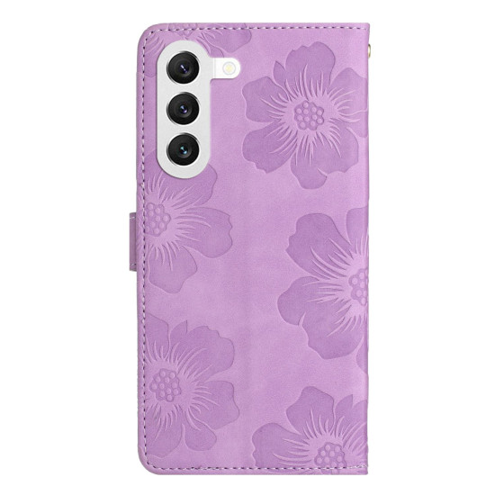 For Samsung Galaxy S24+ 5G Flower Embossing Pattern Leather Phone Case(Purple)