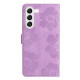 For Samsung Galaxy S24+ 5G Flower Embossing Pattern Leather Phone Case(Purple)