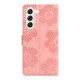 For Samsung Galaxy S24+ 5G Flower Embossing Pattern Leather Phone Case(Pink)