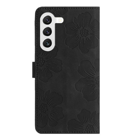 For Samsung Galaxy S24+ 5G Flower Embossing Pattern Leather Phone Case(Black)