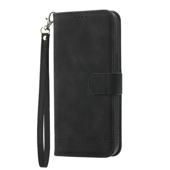 For Samsung Galaxy S24+ 5G Dierfeng Dream Line TPU + PU Leather Phone Case(Black)