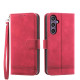 For Samsung Galaxy S24+ 5G Dierfeng Dream Line TPU + PU Leather Phone Case(Red)
