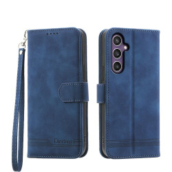 For Samsung Galaxy S24+ 5G Dierfeng Dream Line TPU + PU Leather Phone Case(Blue)
