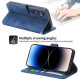 For Samsung Galaxy S24+ 5G Dierfeng Dream Line TPU + PU Leather Phone Case(Blue)