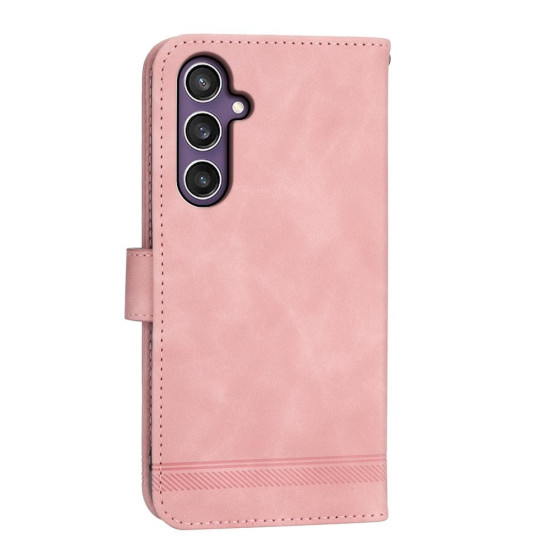 For Samsung Galaxy S24+ 5G Dierfeng Dream Line TPU + PU Leather Phone Case(Pink)