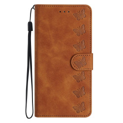 For Samsung Galaxy S24+ 5G Seven Butterflies Embossed Leather Phone Case(Brown)