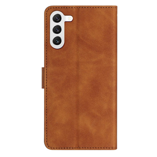 For Samsung Galaxy S24+ 5G Seven Butterflies Embossed Leather Phone Case(Brown)