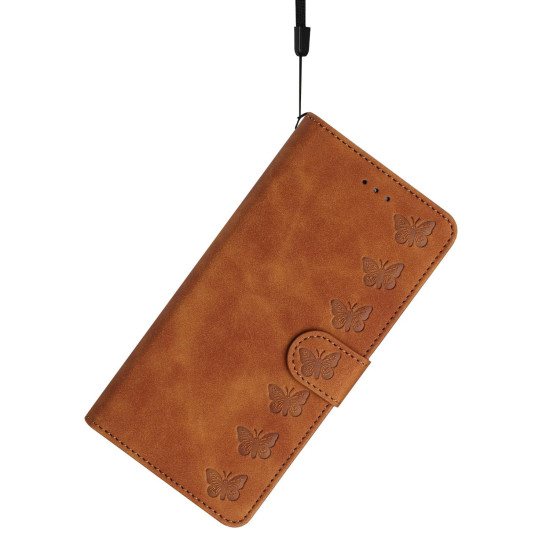 For Samsung Galaxy S24+ 5G Seven Butterflies Embossed Leather Phone Case(Brown)