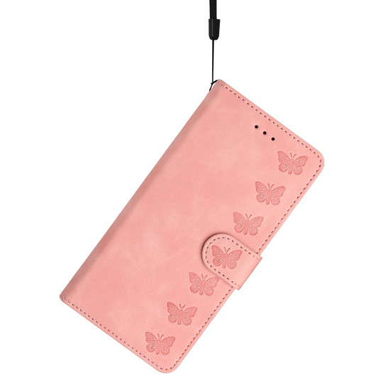 For Samsung Galaxy S24+ 5G Seven Butterflies Embossed Leather Phone Case(Pink)