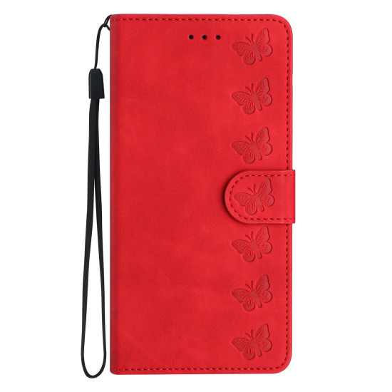For Samsung Galaxy S24+ 5G Seven Butterflies Embossed Leather Phone Case(Red)