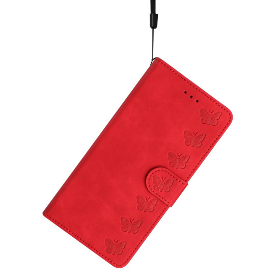 For Samsung Galaxy S24+ 5G Seven Butterflies Embossed Leather Phone Case(Red)
