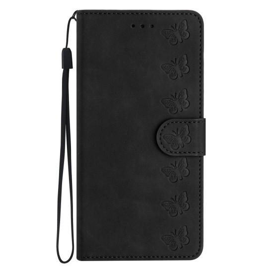 For Samsung Galaxy S24+ 5G Seven Butterflies Embossed Leather Phone Case(Black)