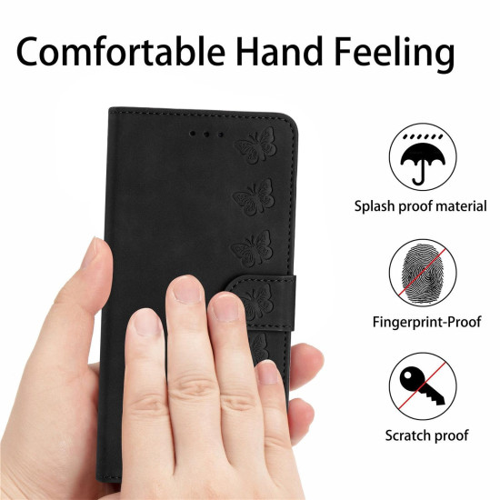 For Samsung Galaxy S24+ 5G Seven Butterflies Embossed Leather Phone Case(Black)