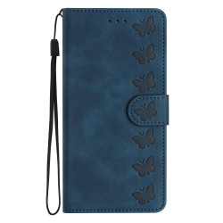 For Samsung Galaxy S24+ 5G Seven Butterflies Embossed Leather Phone Case(Blue)