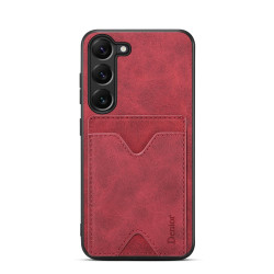 For Samsung Galaxy S24+ 5G Denior PU Back Cover Card Slot Holder Phone Case(Red)